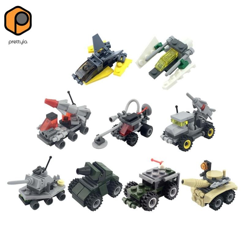 [สวย] พลาสติกมินิ ทําเอง บล็อกตัวต่อรถยนต์ถังเครื่องบินรถแทรกเตอร์รุ่นของเล่นเด็ก