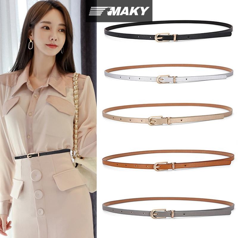 Llph 1ชิ้นแฟชั่นสีดําสีขาวสีเทาผู้หญิงเข็มขัดบางผอมเข็มขัดขาหัวเข็มขัดปรับเข็มขัดฤดูร้อนชุดกางเกงยีนส์สาย ปู่ เข็มขัด แอลพี