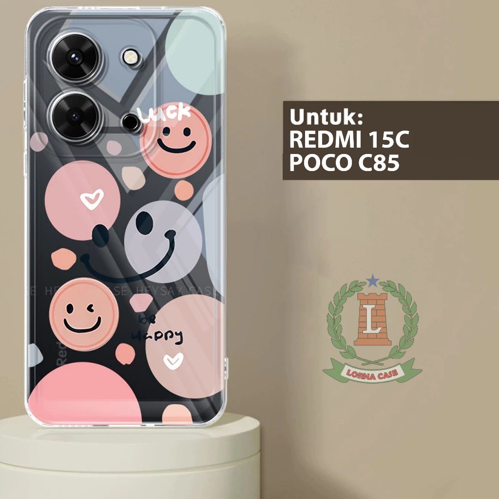 พรีเมี่ยม GLOSSY CLEARCASE เข็มทิศนุ่มสําหรับ REDMI 15C และ POCO C85 4G / 5G MOTIF PNG-ANIMATION-12