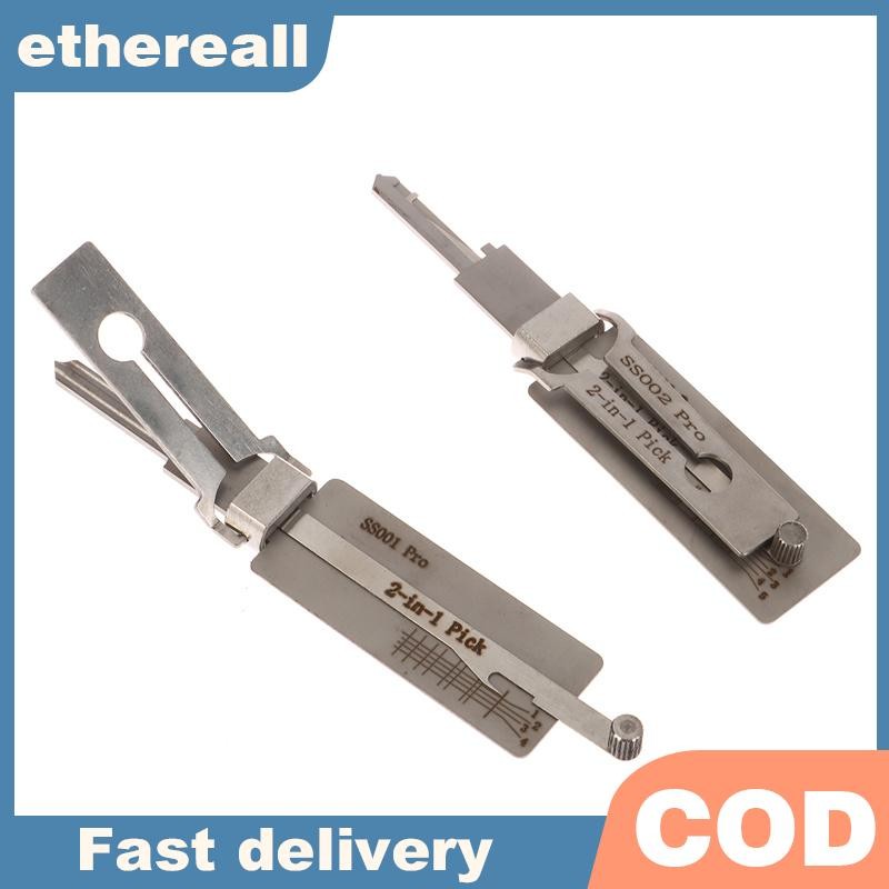 ETH 2 In 1 ล็อค Key Precision Hook และ Pick ชุด O-Ring Pick-up ชุดบํารุงรักษาซ่อมเครื่องมือรถปลดล็อควิศวกรรม SS001 SS002 TH