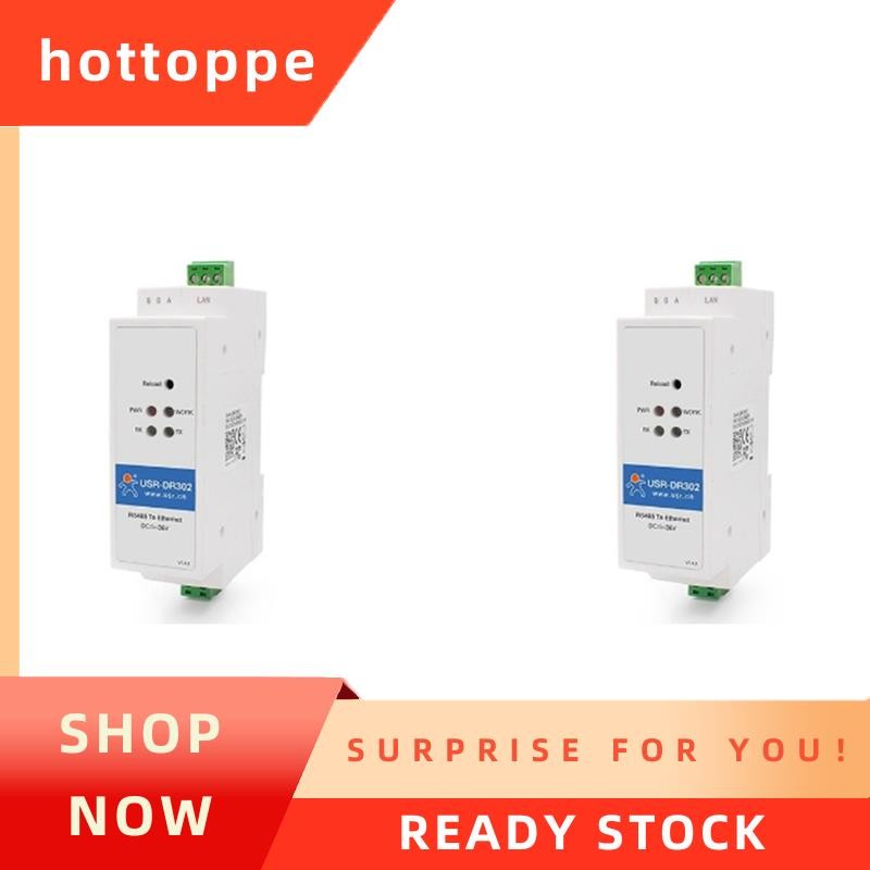 hottoppe2X -DR302 Din Rail Serial RS485 to Ethernet IP Server Module Ethernet Converter Modbus RTU t