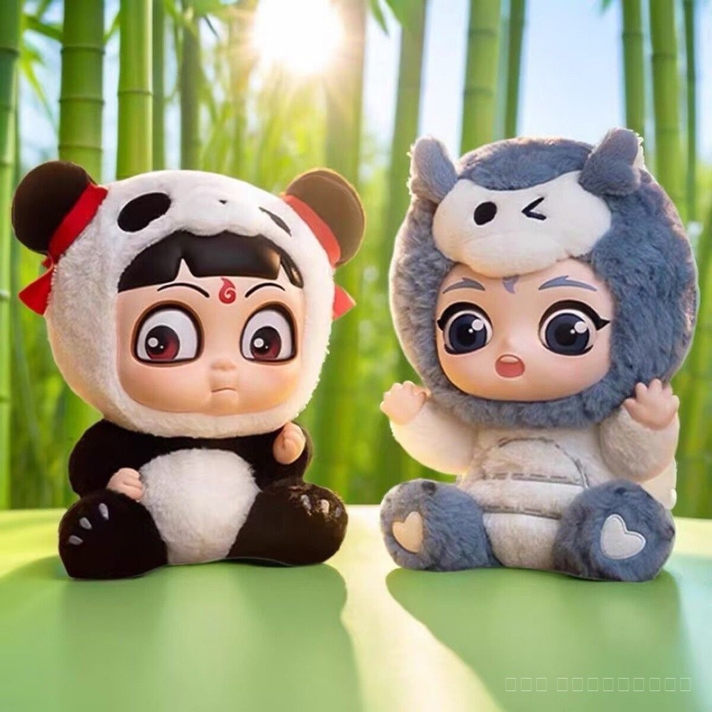 ไวนิล Aobing Nezha Sea Demon Nezha Hug Doll Trouble Series White Dragon Face Pop Mart Boy Plush Pand