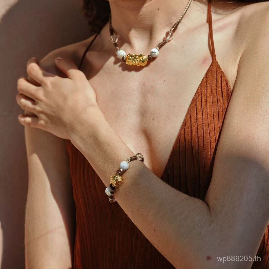 สร้อยข้อมือไฮเดรนเยียคริสตัลสีขาว แบบชาติพันธุ์ พร้อมลูกปัดเปลือกคมชัดและเชือกถัก สำหรับสร้อยคอผู้หญ