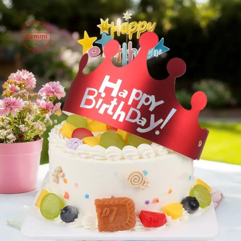 Sammi 25PCS Creative Happy Birthday หมวกมงกุฎหมวก DIY Handmade Party Decor Photo Prop สําหรับผู้ใหญ่