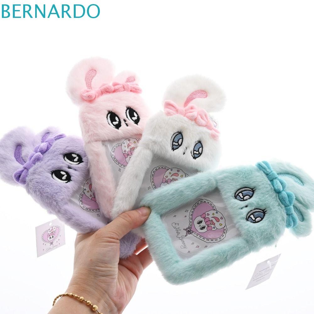 BERNARDO ตุ๊กตา Esther Bunny ตุ๊กตาตุ๊กตา, สร้อยคอมุกโบว์ Esther Bunny Card Cover, การ์ตูนขนสัตว์นุ่