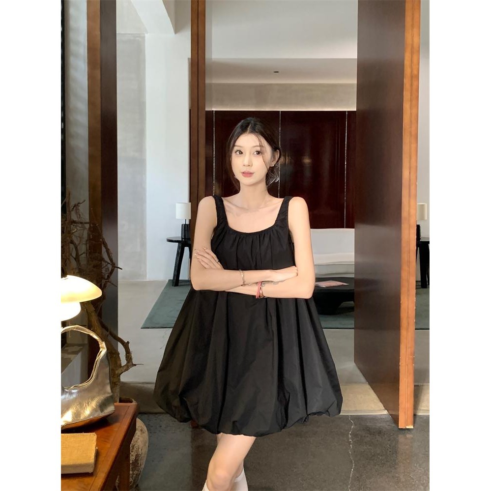 Hotgirl พร้อมส่ง เดรสแฟชั่นผู้หญิง กระโปรงสั้นน่ารัก ดีไซน์รูปทรงตูมดอกไม้สุดเก๋ แขนกุด สไตล์เกาหลี ทรงเอไลน์หลวมสบาย - รูปที่ 2