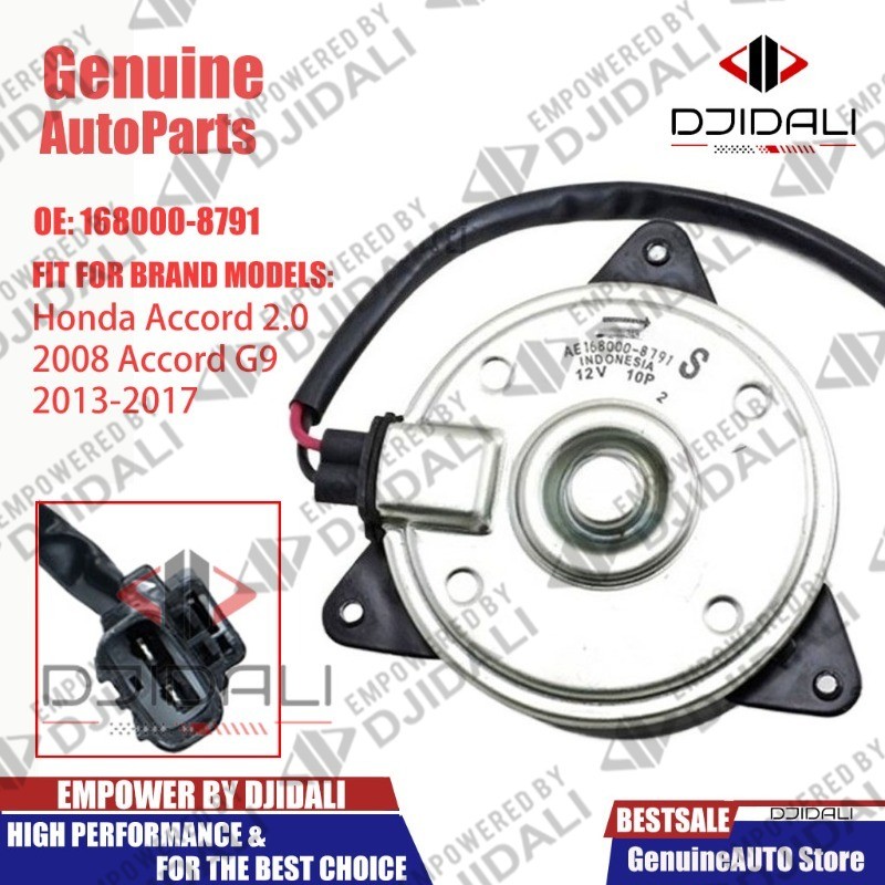 มอเตอร์พัดลมหม้อน้ำ/แอร์ Accord 2.0 2008 Accord G9 ฝั่งคนนั่ง 2013-2017 P/No 168000-8791 หมุนขวา แบบสายไฟ ปลั๊กดำ size S