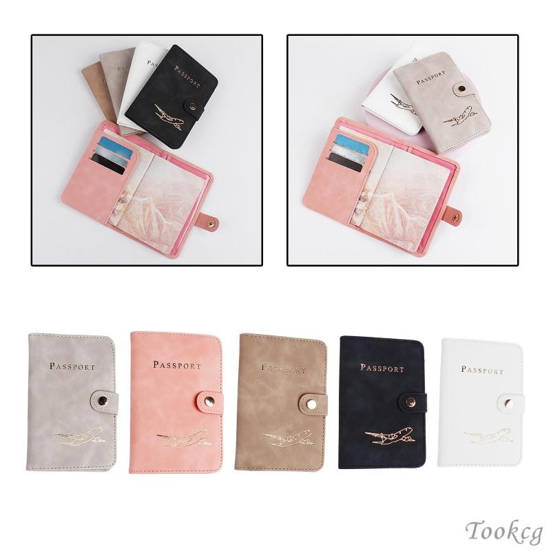 [Tookcg] Passport Holder Cover Wallet Passport Pouch Passport Bag Easy to Find PU Leather Card Holde