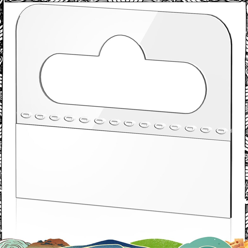 Super Hang Tabs, 200 ชิ้น Clear Sticky แขวนแท็บ Slot Hole Self กาวพลาสติก Hang Tags, 4.5 X 3.5 ซม.โป