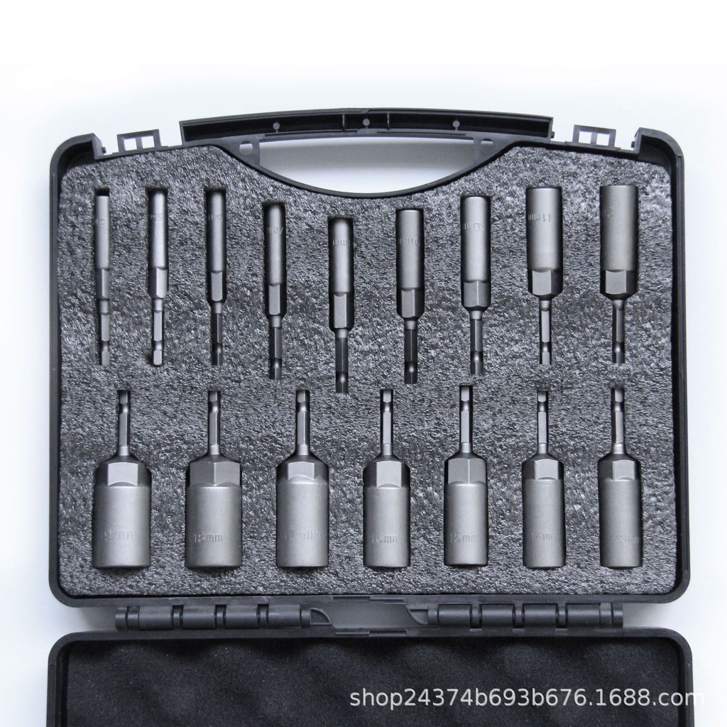 80MM ถึง Allen Socket 16 Deepening Wind Batch Set H5 Socket ประแจไฟฟ้า H19 Socket Deepening Set