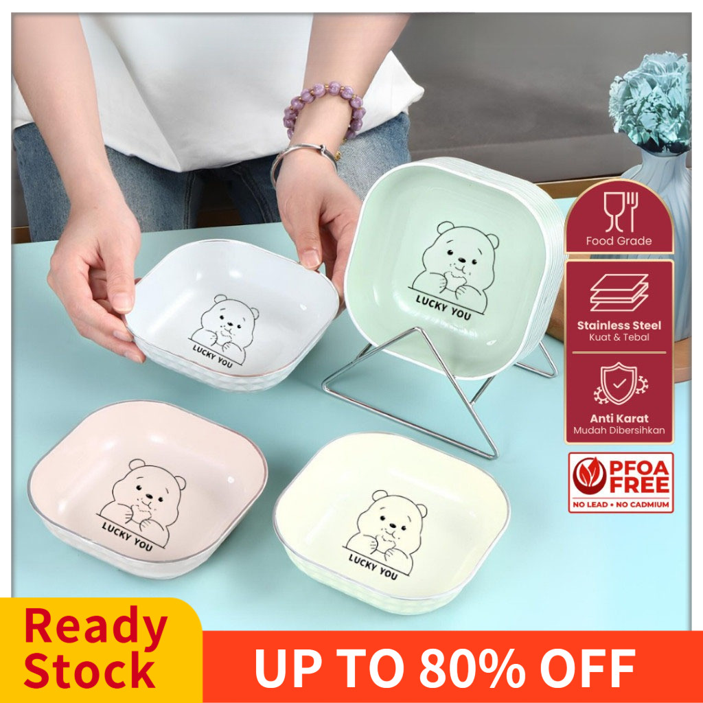 Anka Living - ชามพลาสติกสี่เหลี่ยม 14 ซม. / จานอาหารค่ํา ทําความสะอาดง่าย