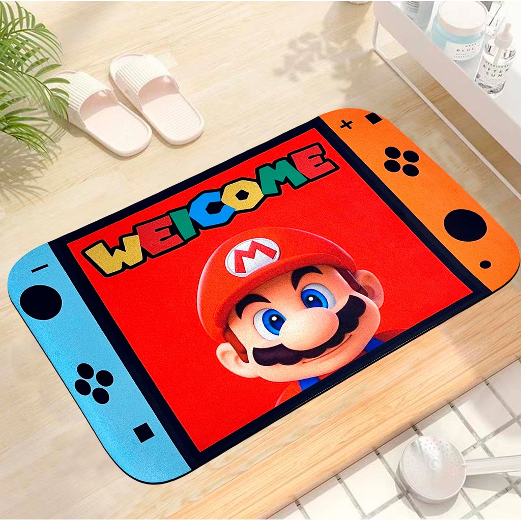 LITTLEMARLEEN พรมเช็ดเท้า Diatomite 40x60 ซม. แผ่นรองห้องน้ําตัวละคร Nintendo Edition Mario Bros