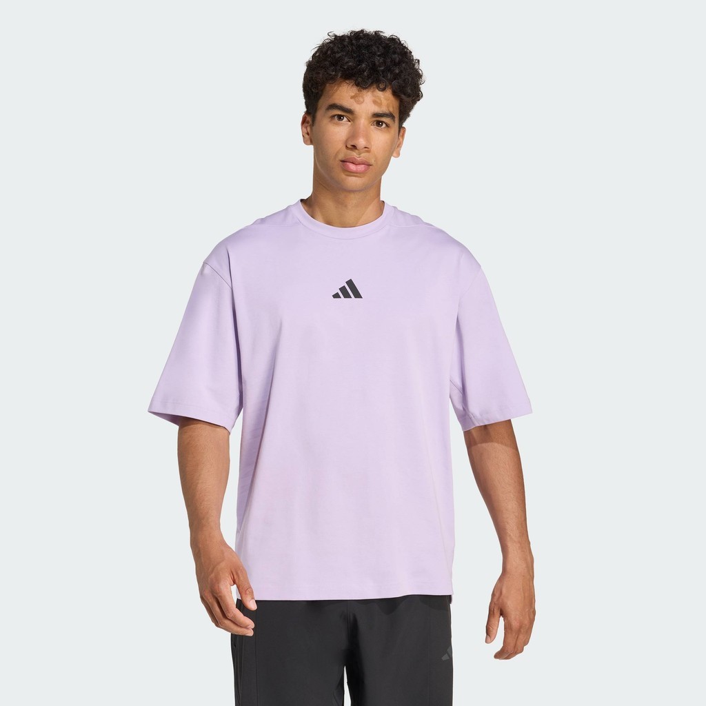 adidas Gym & Training เสื้อยืดออกกำลังกายโอเวอร์ไซส์ PrimeLift ผู้ชาย สีม่วง JX6283