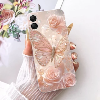 สําหรับ Samsung Galaxy A06 ใหม่ Elegant Floral Cat ภาพวาดปลอก SamsungA06 5G 4G A065F A066B ซิลิโคนนุ่ม TPU เคสโทรศัพท์