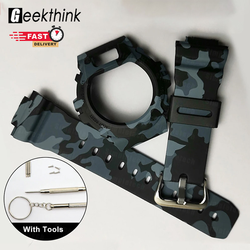 GEEKTHINK เรซิ่น + สายคล้องสําหรับ DW6900 DW6600 DW3230 Bezel กรอบนาฬิกาสําหรับ G shock DW-6900 DW-6