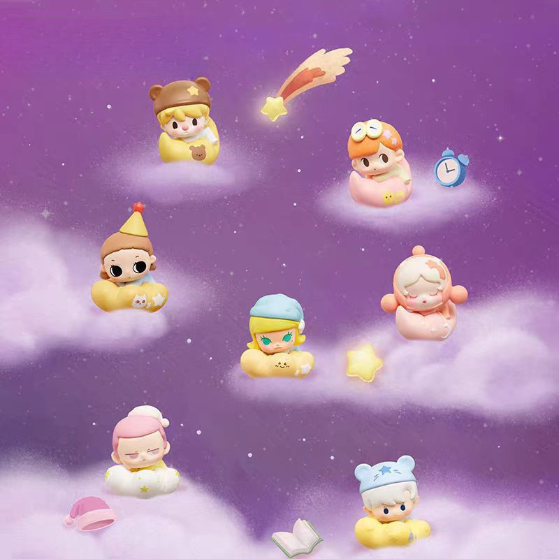 POP Bean-Good Night,Night Sky Series ตุ๊กตาฟิกเกอร์โมเดลน่ารักตุ๊กตาของขวัญของเล่น