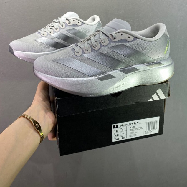 รองเท้าวิ่ง Adizero EVO SL สำหรับทั้งผู้ชายและผู้หญิง ด้วยแผ่นคาร์บอน JR3419