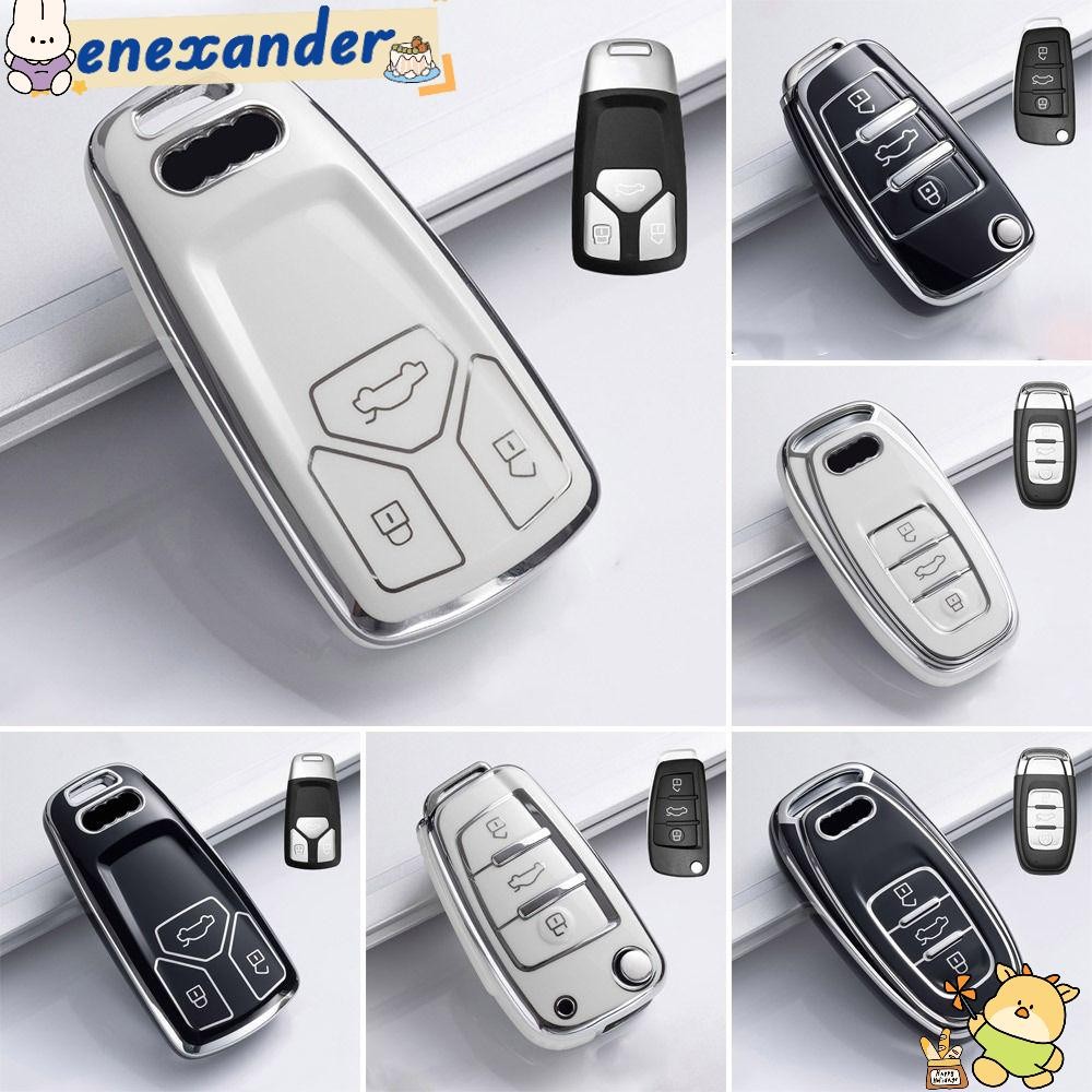 EXER กุญแจรถ, Key Protector Soft TPU Key Cover Shell, ฝาครอบเต็มรูปแบบสําหรับ Audi A1 A3 8P A4 A5 A6