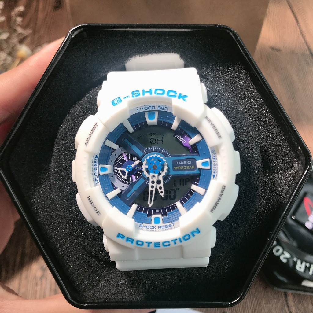 2025 นาฬิกาสปอร์ต Unisex G-SHOCK GA-110 สีขาว น้ําเงิน GA110 ทนน้ํา K563