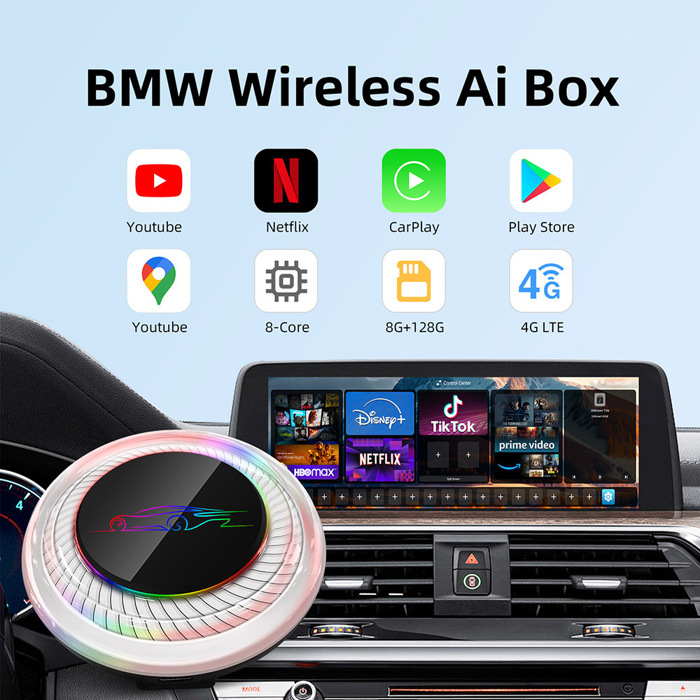 Android 13 Ai Box Carplay QCM6125 8G 128G เอาต์พุต HDMI(สําหรับ BMW, Deepal,MG, BYD,Sealion7 และสําห