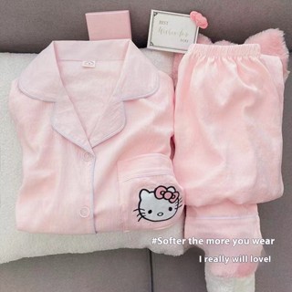 Caila 2025 ชุดนอนผ้าฝ้ายนุ่มสบาย แขนยาวและกางเกงสำหรับผู้หญิ…