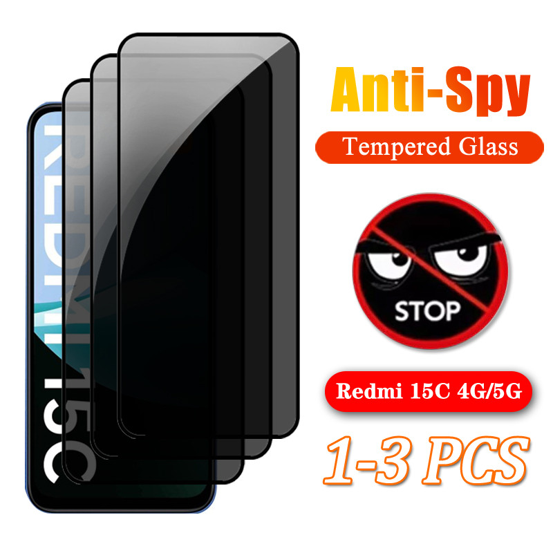1-3 PCS ความเป็นส่วนตัวกระจกนิรภัยสําหรับ Xiaomi Redmi 15C 4G 5G 15 14C 14R 13 13C 13R 13X 12 12C 11