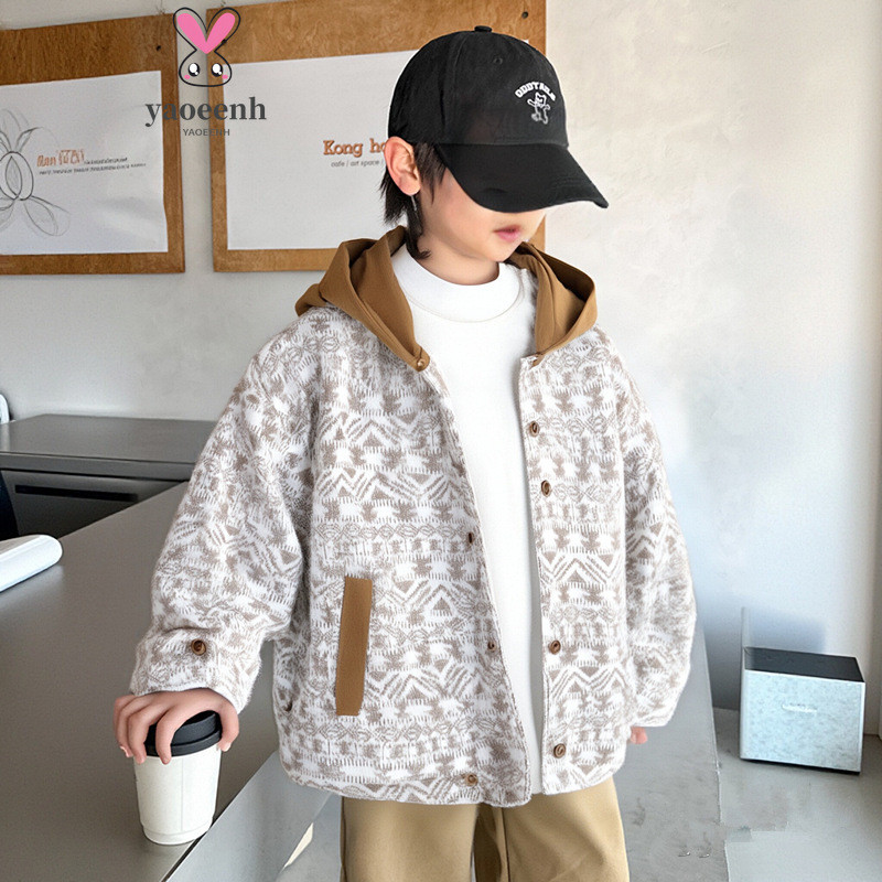 【YAOEENH】เสื้อคลุมคาร์ดิแกนแบบเกาหลีสำหรับเด็ก ขนาด 80-150 ซม. ทำจากผ้าแจ็คเก็ต เหมาะสำหรับฤดูใบไม้ผลิและใบไม้ร่วง