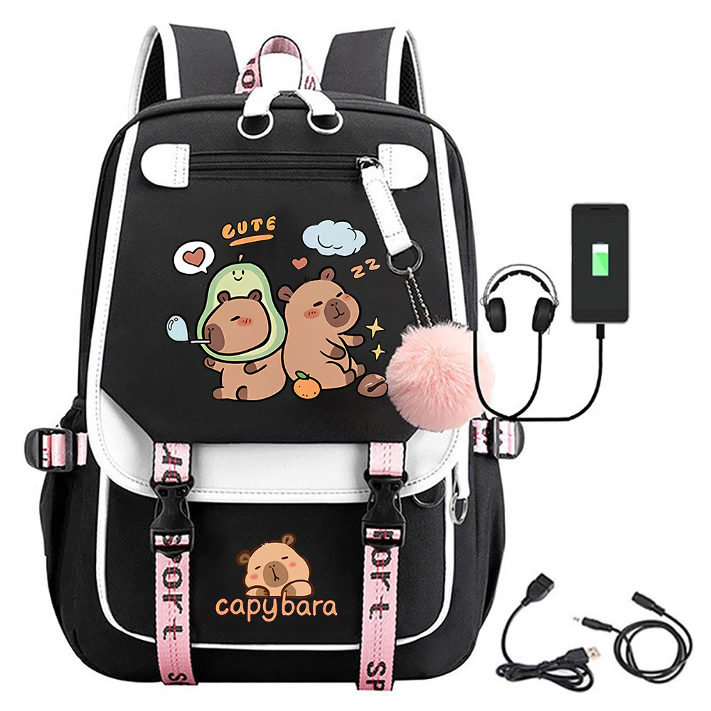 beg sekolah converse original capybara school bag bag sekolah budak lelaki Temu ร้อนขาย capybara cap