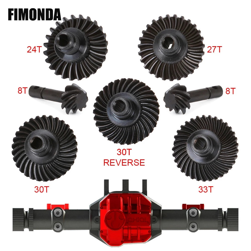 Heavy Duty Overdrive Bevel Gear 24/8T 27/8T 30/8T 33/8T สําหรับ 1/10 RC Crawler Axial SCX10 II AR44/