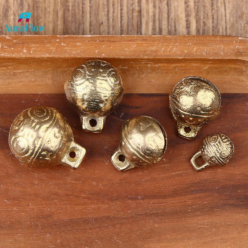 AuraFlow สุนัข Cat Collar Bells ทองแดง Bells 11mm14mm16mm18mm20mm เสียง Loud ทองเหลือง Bells Vintage Mini Craft สัตว์สัตว์เลี้ยง ใหม่