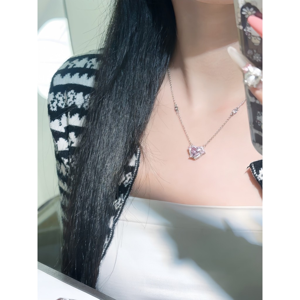 [พรีเมี่ยม] เงินสเตอร์ลิง s999 < Guardian Heart} สร้อยคอหญิงหรูหรา Niche Clavicle Chain วันเกิด Plot