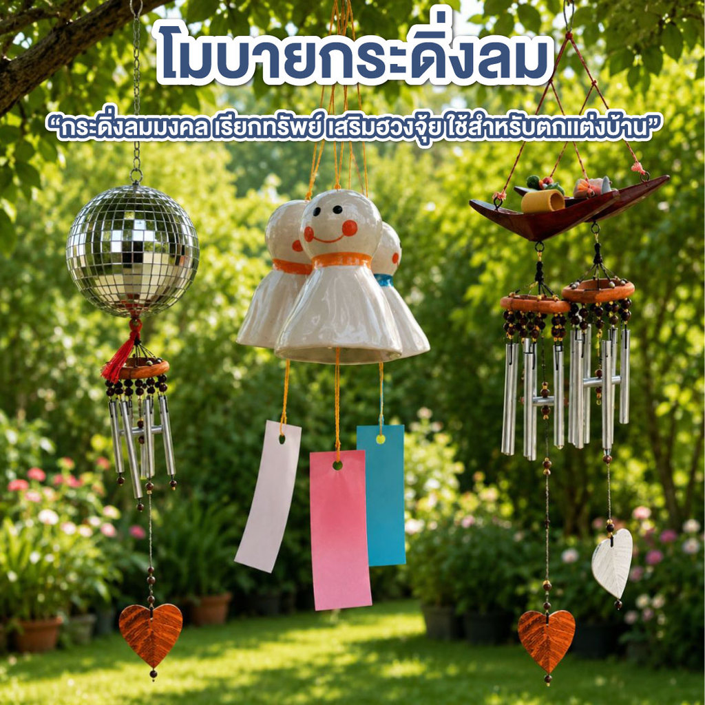 โมบาย นกคุ้มเงิน นกคุ้มทอง นกคุ้ม เรียกทรัพย์ ให้คุณด้าน การปกป้องคุ้มภัย {แพ็คคู่} โมบายมงคล กระดิ่งลมเรียกทรัพย์