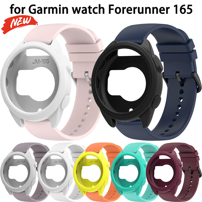 สายรัดซิลิโคน+เคสสําหรับผู้เบิกทาง Garmin 165 soft sport breathable band hollow cover