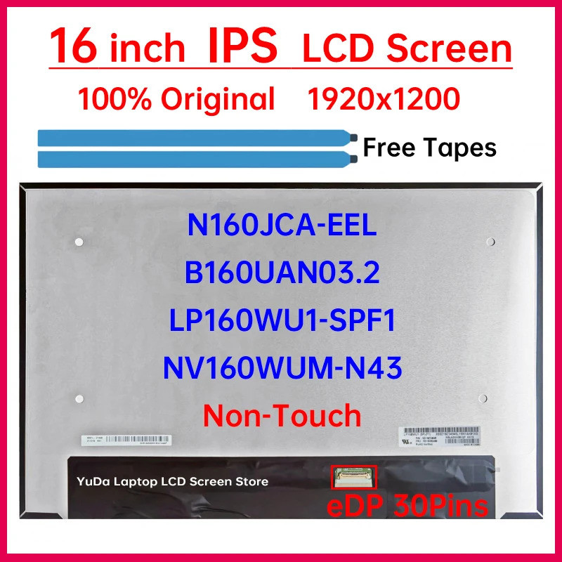 16 "หน้าจอ LCD NV160WUM-N43 B160UAN03.2 LP160WU1-SPF1 สําหรับ Lenovo IP 5 Chrome 16IAU7 ประเภท 82V9 