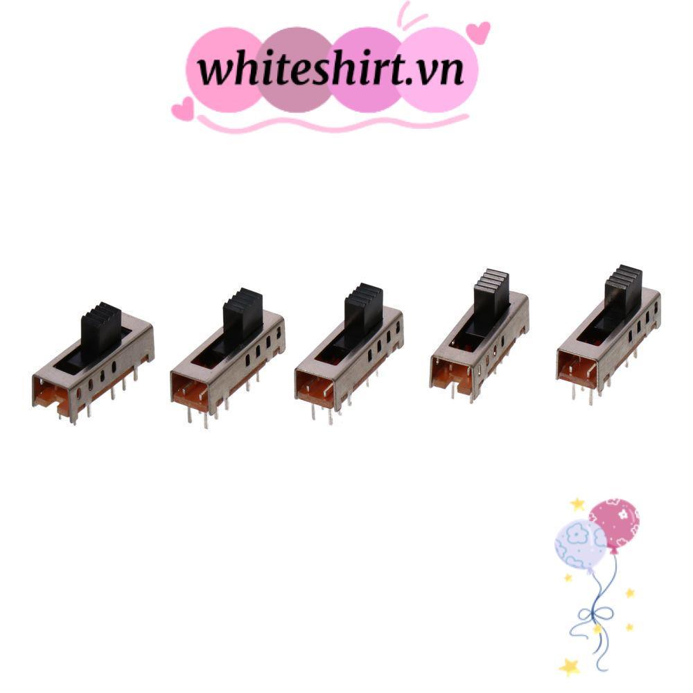 WHITESHIRT 5 ชิ้น Micro Slide Switch, 4 ตําแหน่ง 5 มม.สลับสลับสวิตช์, Miniature SS-24E01 แนวตั้ง 10P