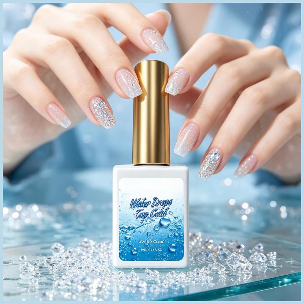 Top Coat Gel Soak Off No-Wipe Water Droplet UV DIY 10ml เจล Clear Top Coat สําหรับ Home Travel หอพัก
