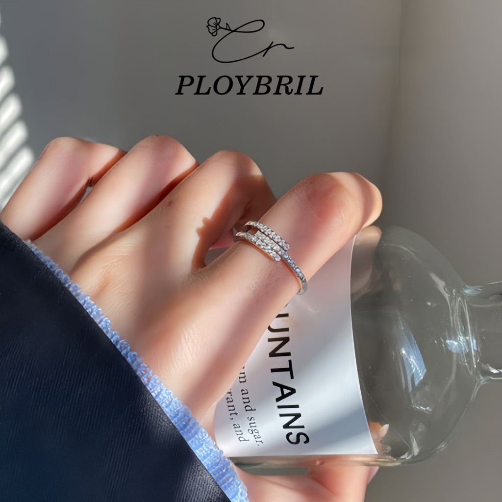 PLOYBRIL แหวนปรับขนาด Geometric Diamond แหวนเงินแท้ แหวนแฟชั่น  แหวนมงคล แฟชั่นสุดชิค วาเลนไทน์ J035
