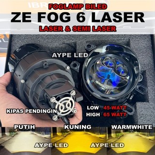 Foglamp Biled Projector 3 inch ZE FOG 6 Laser IBRIGHT Terbaru 65 Watt Mobil Universal