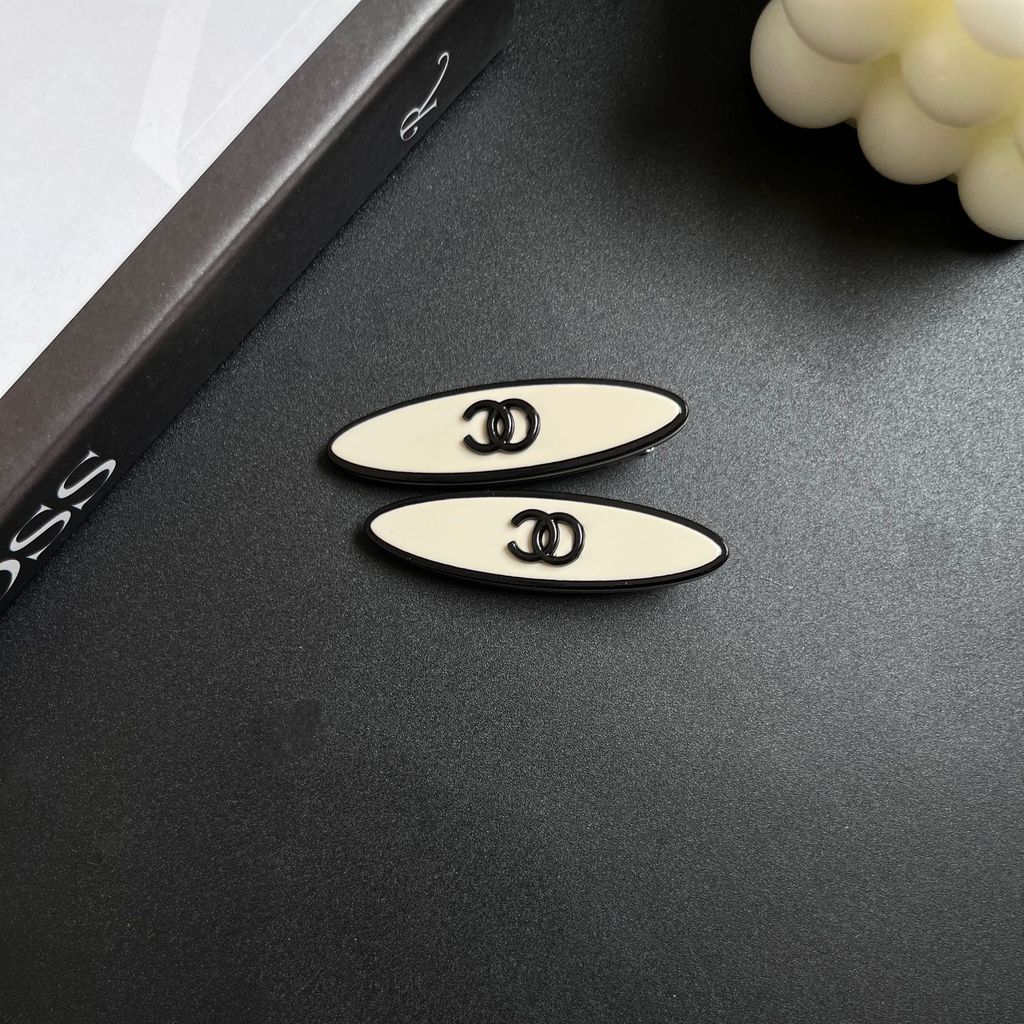 All-Match CC สีดําสีขาวโบว์ Simple Hairpin Hairpin Bangs รูปที่ 3