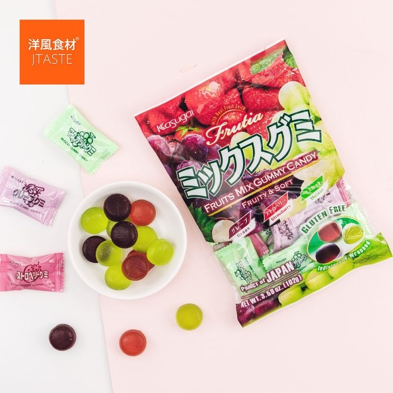 ของว่างนําเข้า Kasugai Kasugai Grape Lychee Strawberry Assorted Fruit Flavour Marshmallow Snacks2026