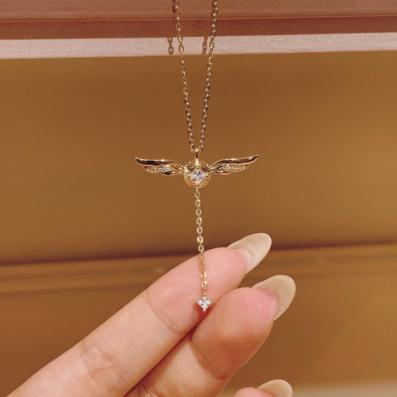 ไทเทเนียมเหล็ก Snitch สร้อยคอปีก Movable Harry Potter Series ประณีต Collarbone Chain สําหรับแฟน Qixi