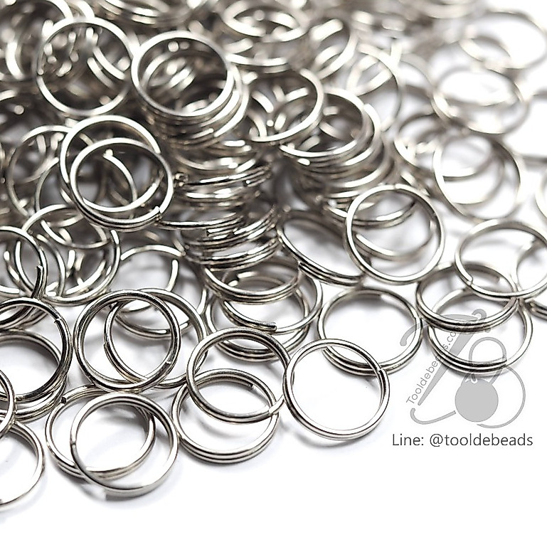 ห่วงกลม สองชั้น (10 กรัม) ห่วงซ้อน2ชั้น ห่วงต่อแบบเกลียว 2ชั้น