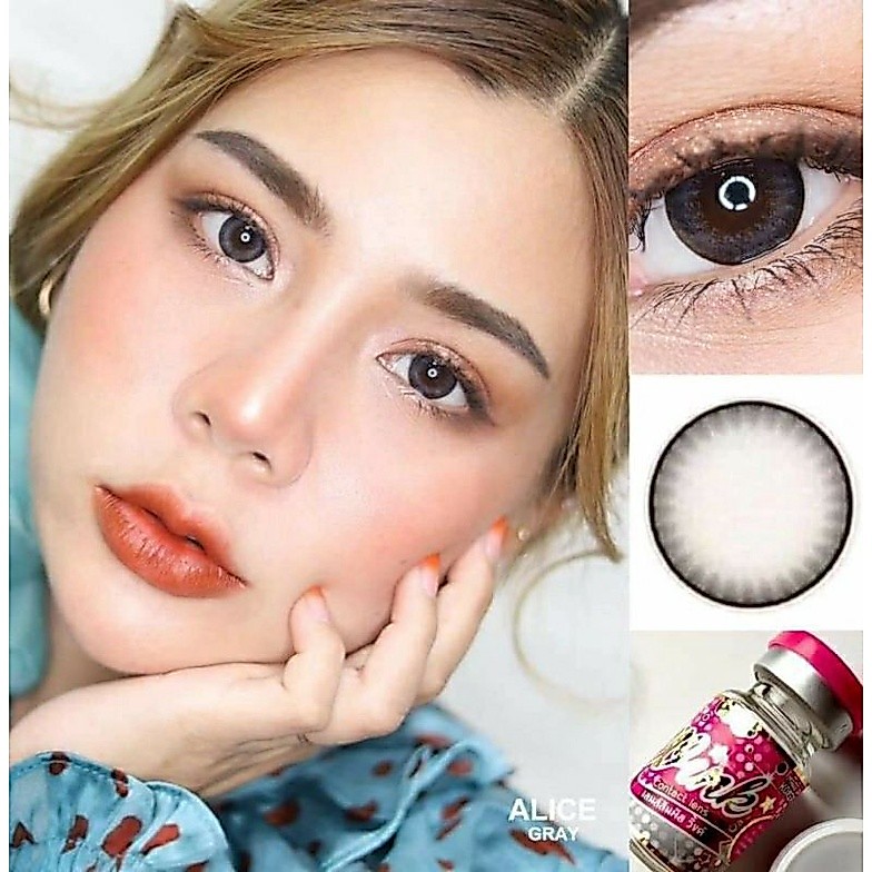 💖  mini Alice 14.2 ( Creamy , Dreamy ) -00 ถึง-1000 Lovely Pitchylens brown gray Contactlens บิ๊กอาย คอนแทคเลนส์
