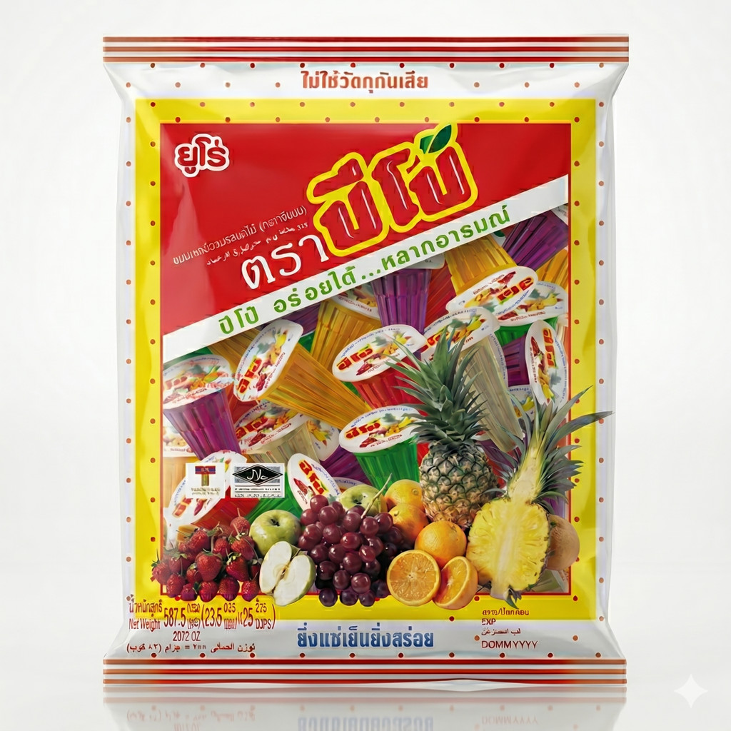 ปีโป้ เยลลี่รวมรส (Pipo) ขนาดจุใจ 27 ถ้วย x 1 ถุง เยลลี่คาราจีแนน อร่อย เคี้ยวเพลิน ขนมยอดฮิต