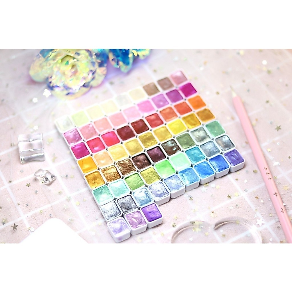 Handmade watercolor สีน้ำทำมือ แฮนส์เมด ประกายมุก