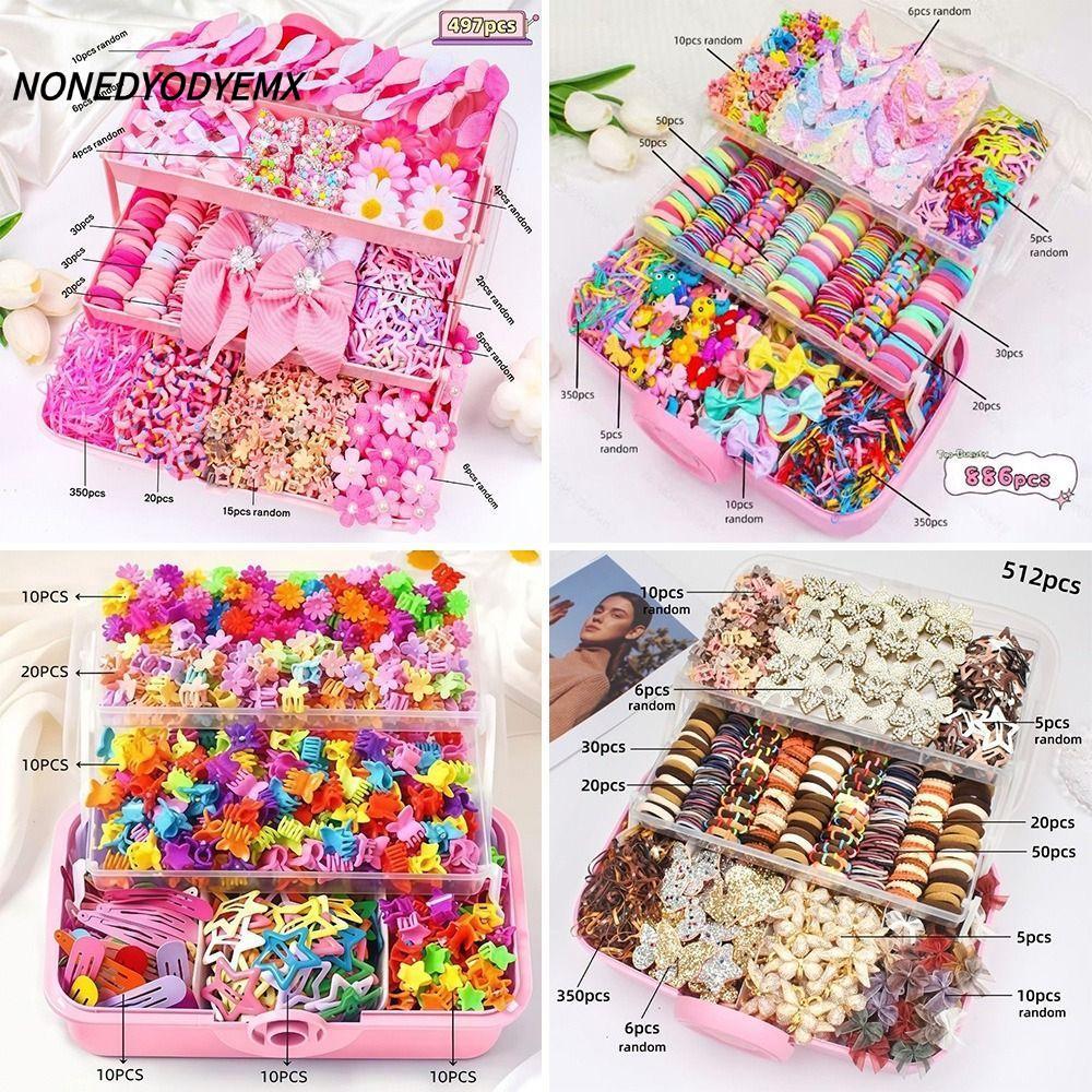 NONEDYODYEMX ชุดเครื่องประดับผม, กิ๊บติดผมพลาสติกสีสันสดใส, กิ๊บติดผมดอกไม้ผ้า Kids Hairstyling