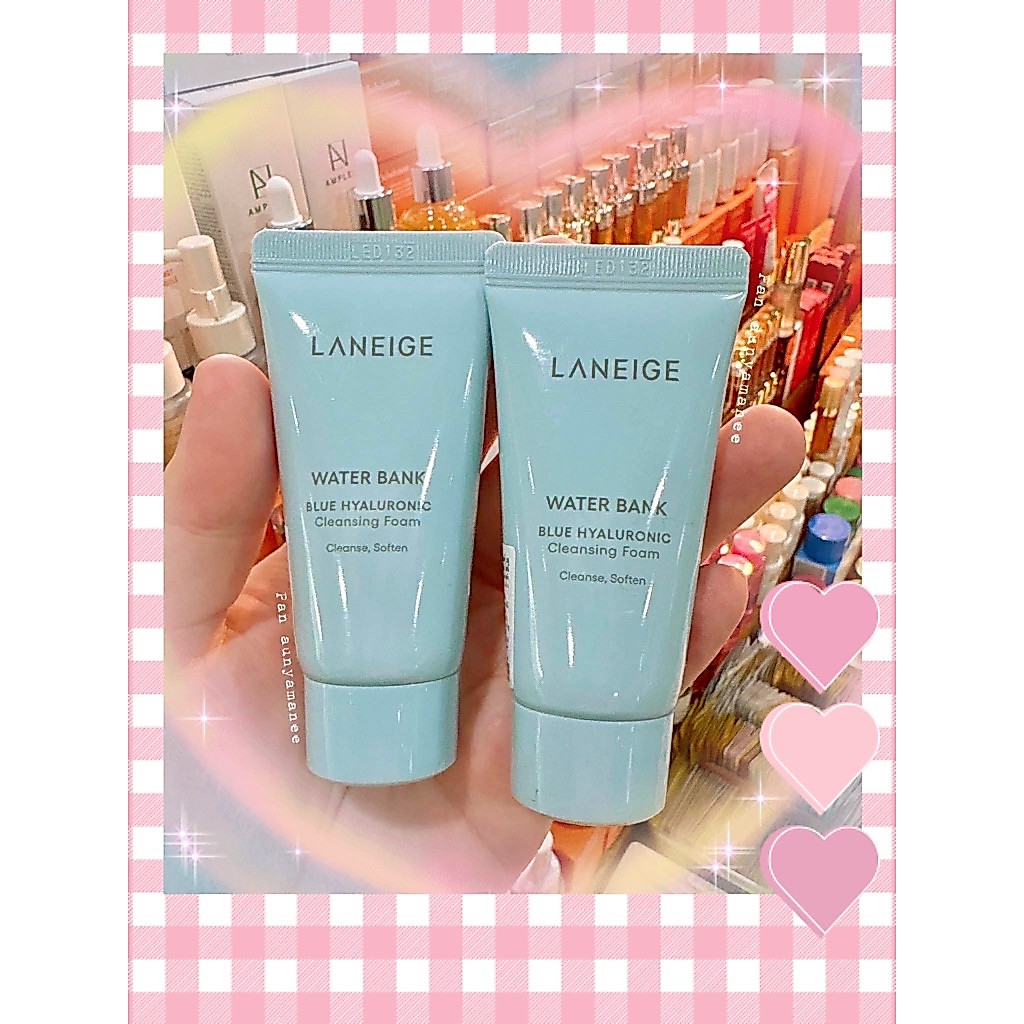 ♥️(โฟมล้างหน้า)💙💙ขั้นต่ำ50฿คละได้ค่ะ💙💙(ทำความสะอาดผิวหน้า)(✅ของแท้💯%‼️) water bank blue hyaluronic cleansing foam 30ml
