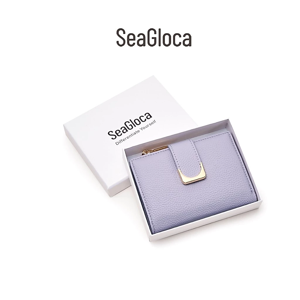 Seagloca ใหม่ กระเป๋าสตางค์ ใบสั้น หนัง PU มีซิป แฟชั่นสําหรับสตรี No 1617