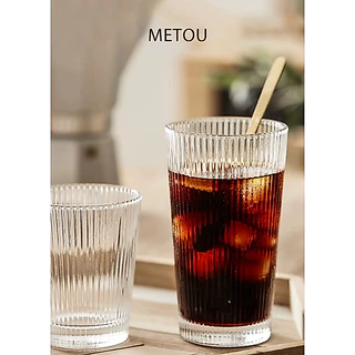แถบแนวตั้งโปร่งใสแก้วน้ําขอบทองแก้วเบียร์ในครัวเรือน310ml/320ml