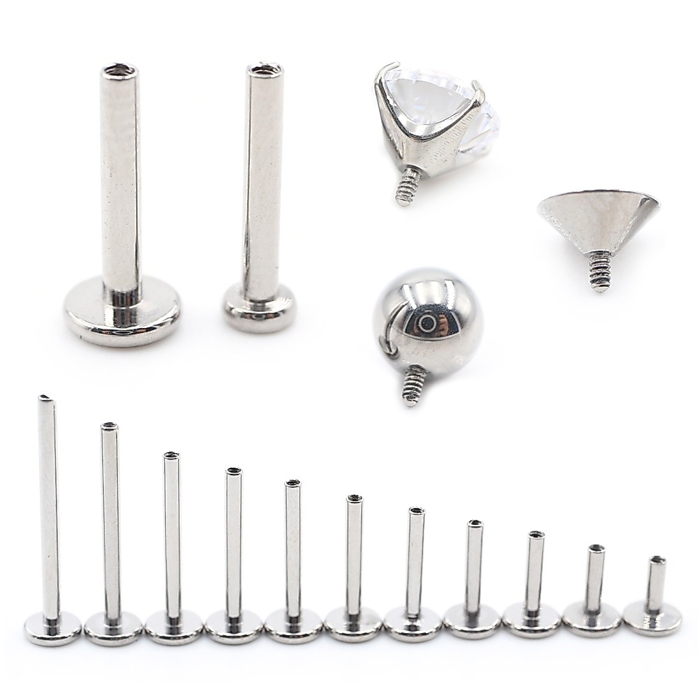 Alisouy 1 ชิ้นเกลียวภายใน Titanium Ball Anodized Labret Lip Stud แหวนหู Tragus กระดูกอ่อน Barbell ต่างหูเจาะเครื่องประดับ